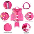 thumbnail image 4 of Boglia Toddler Swim Vest Life Jacket-Kids Flotation Buoyancy Swimwear Trainer Aid Vest with Adjustable Safety Strap, Age 1-9 Years/18-77lbs, Pink Bubble, 4 of 10