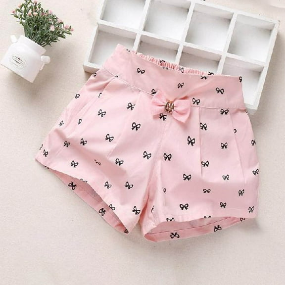 Amidoa Elastic Waist Girl Shorts Summer Lightweight Cotton Casual Sports Shorts