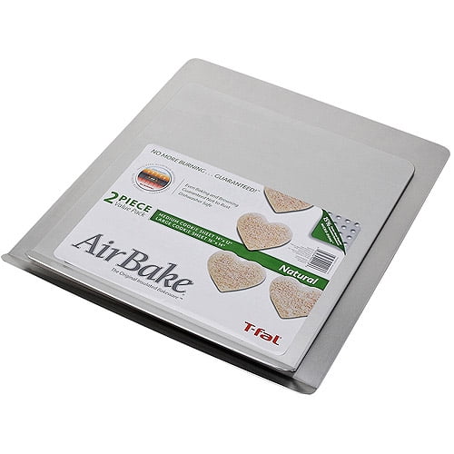 TFal AirBake Natural 2Pack Cookie Sheet Set, 14" x 12" and 16" x 14