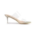 thumbnail image 3 of BLISSFUL STEP Sandales à Talons Aiguilles Transparentes pour Femmes à Bout Ouvert à Enfiler Or 8, 3 of 7