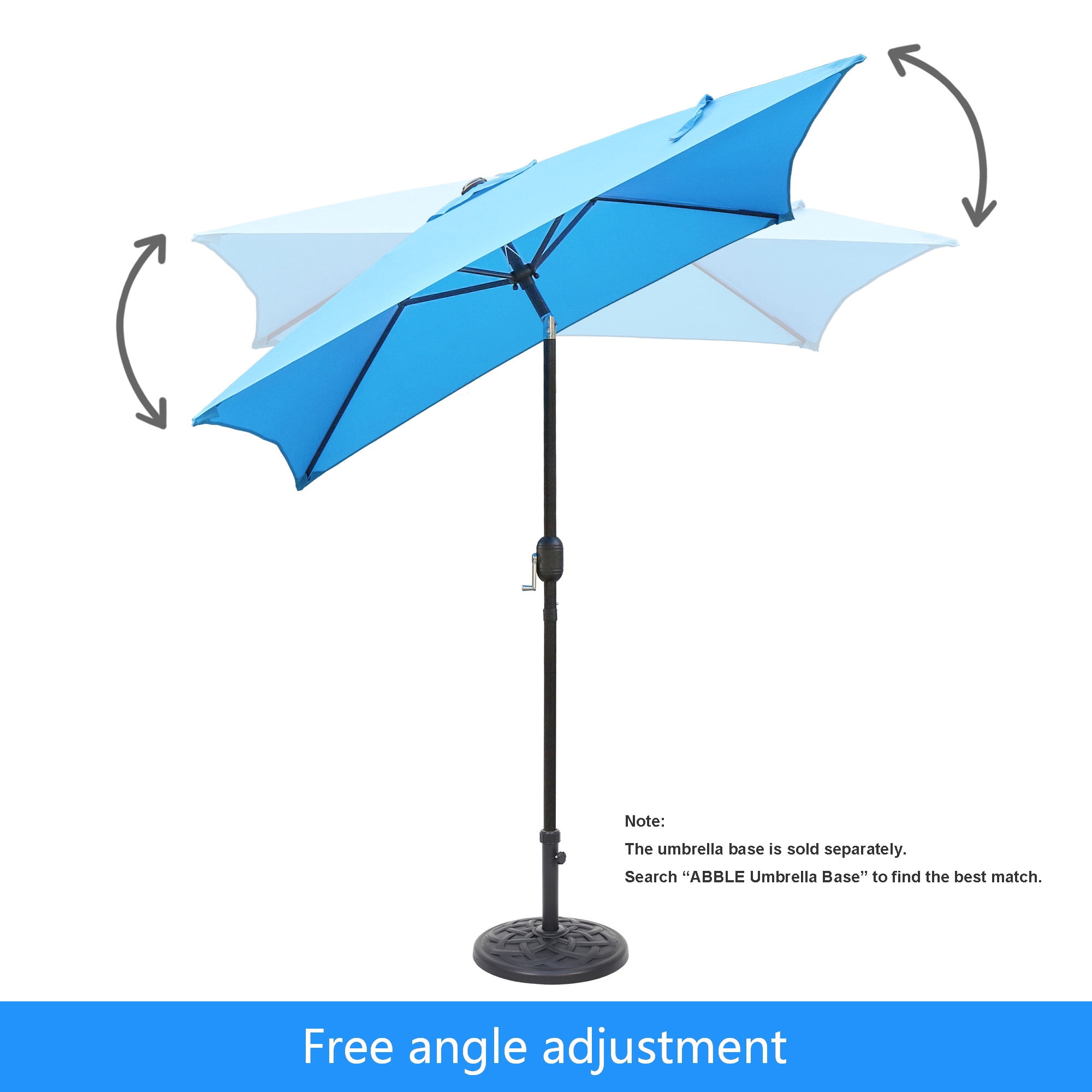 Ultrashades 6.5 ft Square Outdoor Patio Market Umbrella with Push Button Tilt and Crank Handle, Aqua