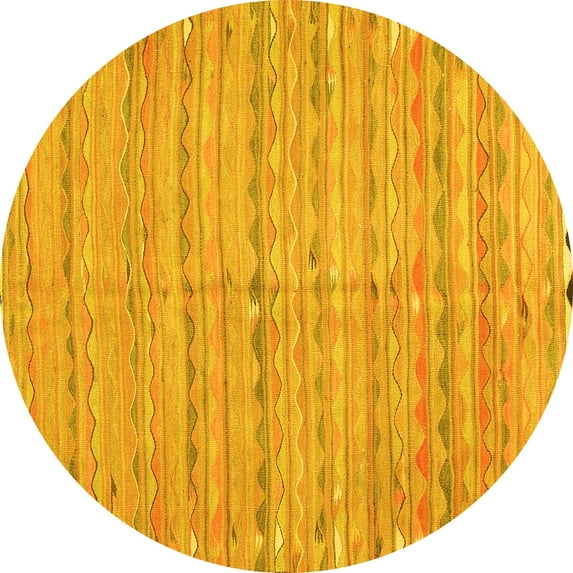 Ahgly Company Indoor Round Southwestern Yellow Country Area Rugs, 6' Round