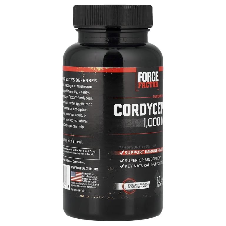 Force Factor Cordyceps Capsules with 1000mg of Cordyceps Sinensis