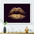 thumbnail image 3 of Designart 'Sexy Golden Metallized Woman Lips II' Modern Framed Art Print, 3 of 4