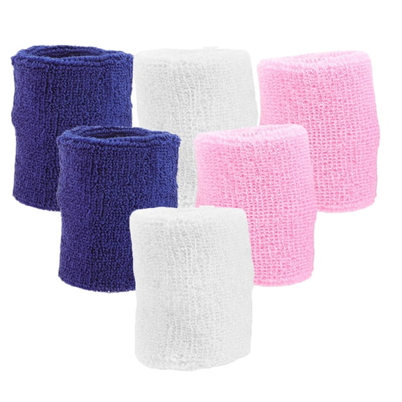 Minkissy Stretchy Wristbands Wrist Bands Polyester White 6Pcs Yoga