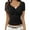 Black, variant on yunLCZ Women Shirts Short Sleeve Crop Tops For Women V Neck Down Crop Tee Slim Fit Trendy Basic Crop Tops