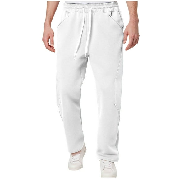 Joggers Mens Black Dress Pants Big and Tall Mens Cotton Blend Sweatpants Patched Design Elastic Waist Drawstring Workout Running Jogging Active Pants