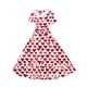 thumbnail image 5 of Vestido de manga corta con cuello en V para niña, estampado de manga corta, falda con cuello doblado y cintura mediana y grande, de poliéster., 5 of 6