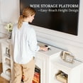 thumbnail image 3 of LGHM 80" Fireplace TV Stand with Storage & Bookshelves, Electric Fireplace with Mantel, Farmhouse Entertainment Center for TVs up to 90", White, 3 of 10