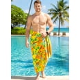 thumbnail image 3 of HAPPY BAY Men's Swim Trunk Bathing Suit Sarong Pareo Beach Wrap One Size Tangerine, Floral Hibiscus Palm Tree Summer Vacation Party, 3 of 5