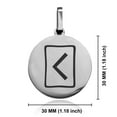 thumbnail image 2 of Stainless Steel Elder Futhark Kenaz Rune Round Medallion Pendant Necklace, 2 of 3