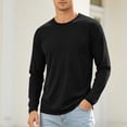 thumbnail image 5 of ZRGHAOYLQ Men's Long Sleeve Lounge Pajama Lightweight Quick Dry Lightweight Casual Tee Shirts Breathable Comfortable Crewneck Tops, 5 of 9