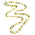thumbnail image 2 of 925 Italian Sterling Silver 7.5mm Solid Figaro Diamond Cut Chain, FREE Microfiber Cloth, ITProLux Yellow Gold Plated Pave Link Mens Womens Necklace, Giorgio Bergamo, 2 of 7