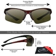 thumbnail image 2 of proSPORT Bifocal Brown Tinted Sunglasses with Red Frame for Men Women. Ideal for Cycling, Running, Fishing, Golfing, Riding and Driving, 2 of 6