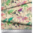 thumbnail image 3 of Soimoi White Cotton Duck Fabric Stamp & World Map Decor Fabric Printed Yard 42 Inch Wide, 3 of 5