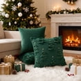 thumbnail image 5 of Christmas Throw Pillow Covers 18x18 Inch, Embroidered Decorative Square Pillowcases, Farmhouse Holiday Cushion Covers for Couch Sofa Living Room Bedroom Outdoor Home Decor, 5 of 8