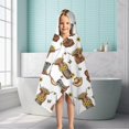 thumbnail image 6 of White Highland Cow Flower Barrel Pattern Hooded Bath Towel，50"x30" for Ages 3 To 12 Kids, Quick Dry Lightweight Soft Microfiber Hood Beach Towel Cover Up for Kids, 6 of 7