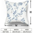 thumbnail image 5 of Blue Grey Leaf Branch Jacquard Throw Pillow Covers 18x18 Inch Set of 2 Bird and Leaf Decorative Pillowcase Square Cushion Covers for Home Couch Sofa Patio Bedroom, 22_0060802, 5 of 6