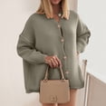 thumbnail image 6 of Towmus Fall Outfits for Women 2025 Fashion Clothes Winter Waffle Knit Clothing Oversized Button Down Shirt, 6 of 7