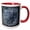 Red/White, variant on 3drose, Silver Vines, 11oz Two-tone Red Mug