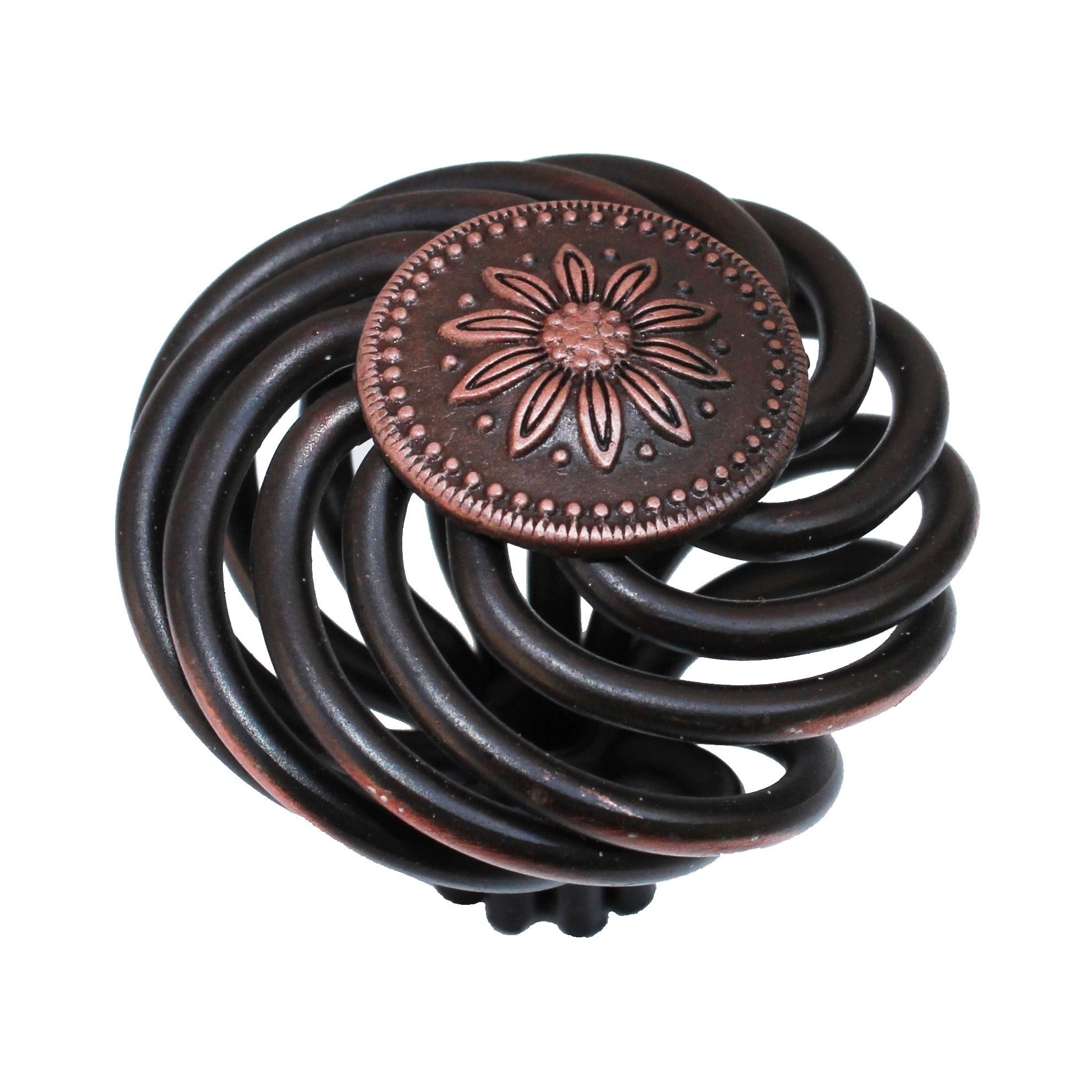 GlideRite 1.5 in. Flower Birdcage Cabinet Knobs, Rustic Bronze, Pack of 25
