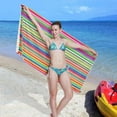 thumbnail image 5 of Mexican Serape Stripes Beach Towel Fast Drying Camping Towels Sand Free Beach Blanket Soft Absorbent Travel Sport Towel for Gym Bath Shower Swimming 31" x 71" Washcloth Gift, 5 of 7