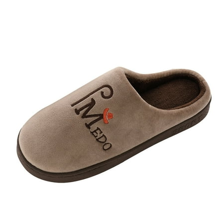 

GWAABD Travel Slippers for Men Fashion Autumn And Winter Men Slippers Home Flat Non Slip Light Plush Warm And Comfortable Simple Style