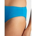 thumbnail image 4 of Time and Tru Women's and Women's Plus Crinkle Mid Rise High Leg Cheeky Bikini Bottoms, 4 of 5