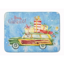 Merry Christmas Jack Russell Terrier Machine Washable Memory Foam Mat