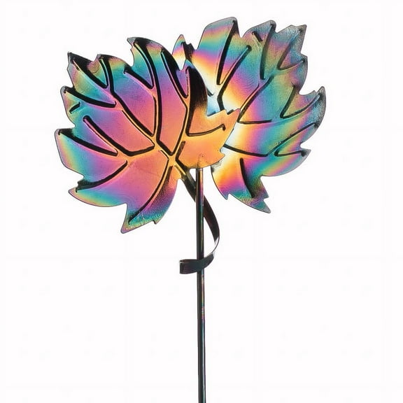 Factory Direct Craft Multicolor Burnished Maple Leaf 3 Inch Metal Floral Picks 6 Count