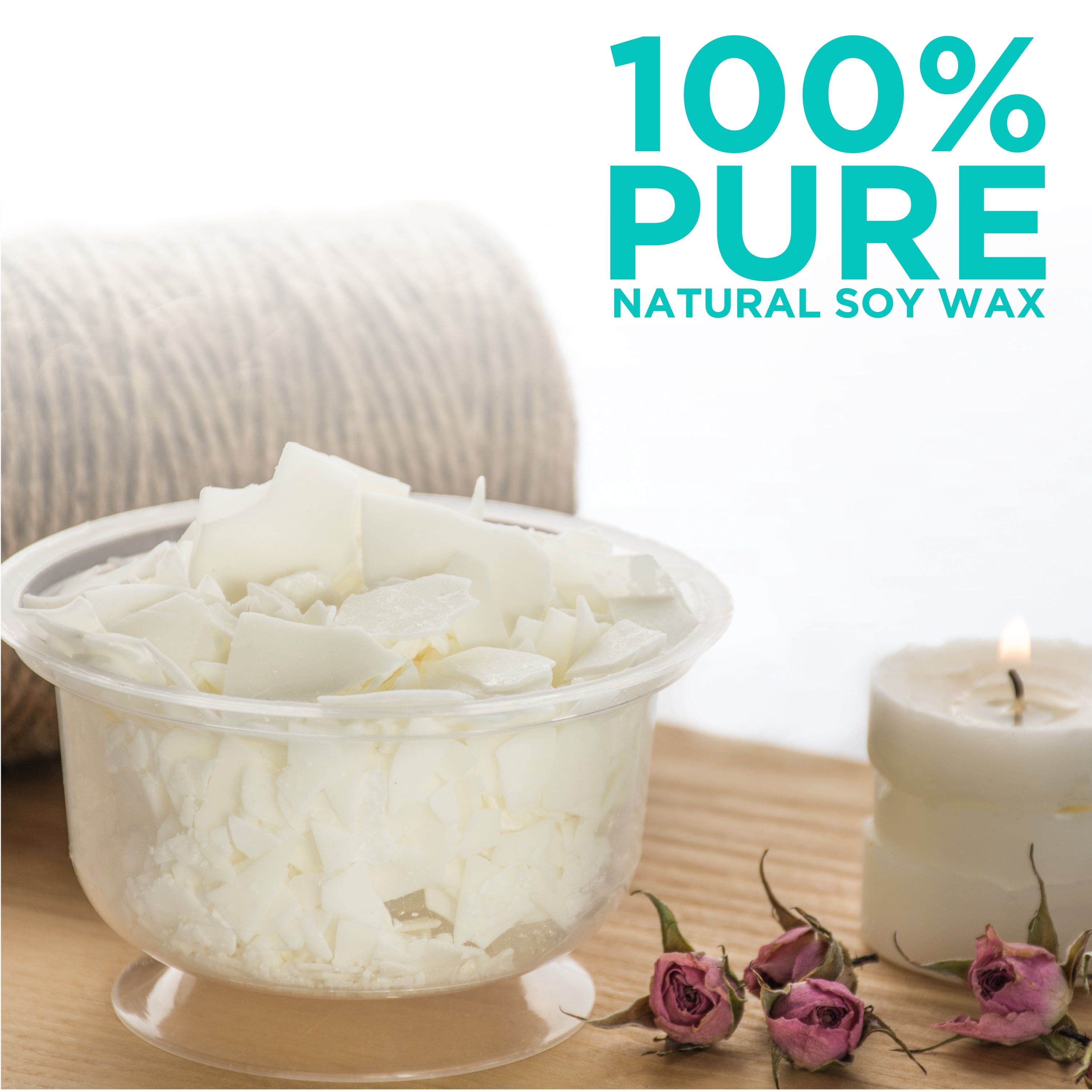 Hearts and Crafts Soy Candle Making Kit 5 lb Natural Wax with 100 Wicks 2 Centering Devices