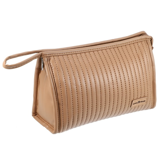 Unique Bargains Floral Makeup Bag Zipper Flower Cosmetic Pouch Coffee Colour