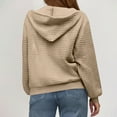thumbnail image 6 of Women's Casual Sweatshirt Zipper Cardigan Hoodies Loose Solid Sweater‌ Pocket Sport Hooded Tops 2025 Fall Fashioan Tops Hoodie, 6 of 8
