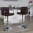 thumbnail image 3 of Flash Furniture Genna Adjustable Bar Stools | Set of 2 Brown Counter Height Barstools with Back and Armrest, 3 of 15