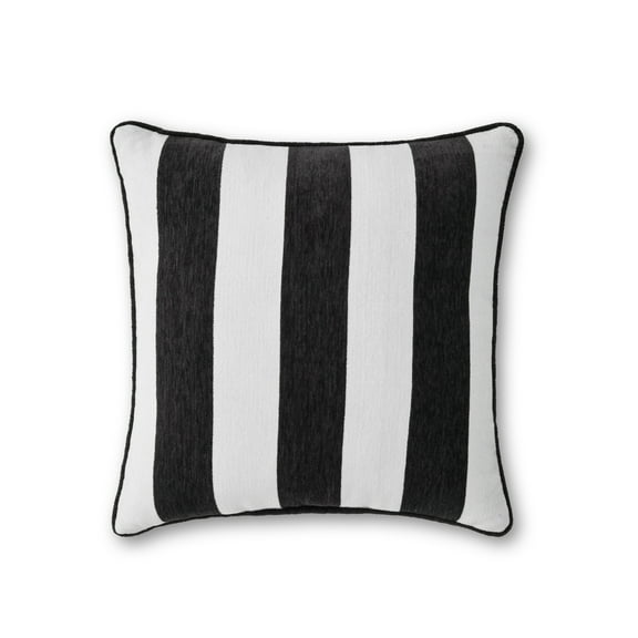 Better Homes & Gardens 18" x 18" Cabana Black & White Outdoor Pillow