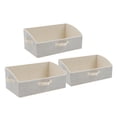 thumbnail image 1 of 3 piezas de contenedores de almacenamiento de ropa plegables, organizadores de armario con asas, cajas de almacenamiento de ropa portátiles grandes Beige, 1 of 8