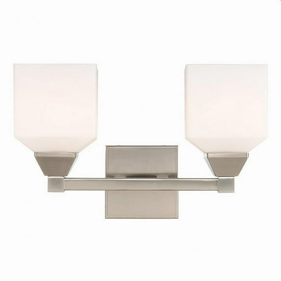 2 Light Bathroom Light in Traditional Style 15 inches Wide By 9.5 inches High-Brushed Nickel Finish Bailey Street Home 218-Bel-3110171