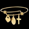 thumbnail image 4 of High Quality 14K Yellow Gold St. Benedict Jewelry Adjustable open end Adjustable Simple heart shape Bracelets For Women Party Jewelry Accessories, 4 of 6