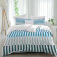 thumbnail image 2 of Colorful Stripe Bedding 3 Piece Duvet Cover Set Queen Size, Modern Teal Blue Green Vertical Striped Soft Microfiber Comforter Cover with Zipper Closure & Pillowcases, FadeResistant Quilt Cover, 2 of 9