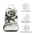 thumbnail image 4 of Wukai Black And White Rose Full Set Car Seat Covers with Soft Padding Universal Auto Front Seats Protector and Cushion Mat, 4 of 5