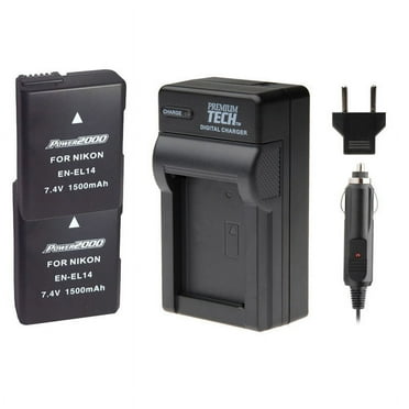 2 x EN-EL14 Batteries   Charger for Nikon D3100, D5100, D5200, D5300, D5500 pt-63