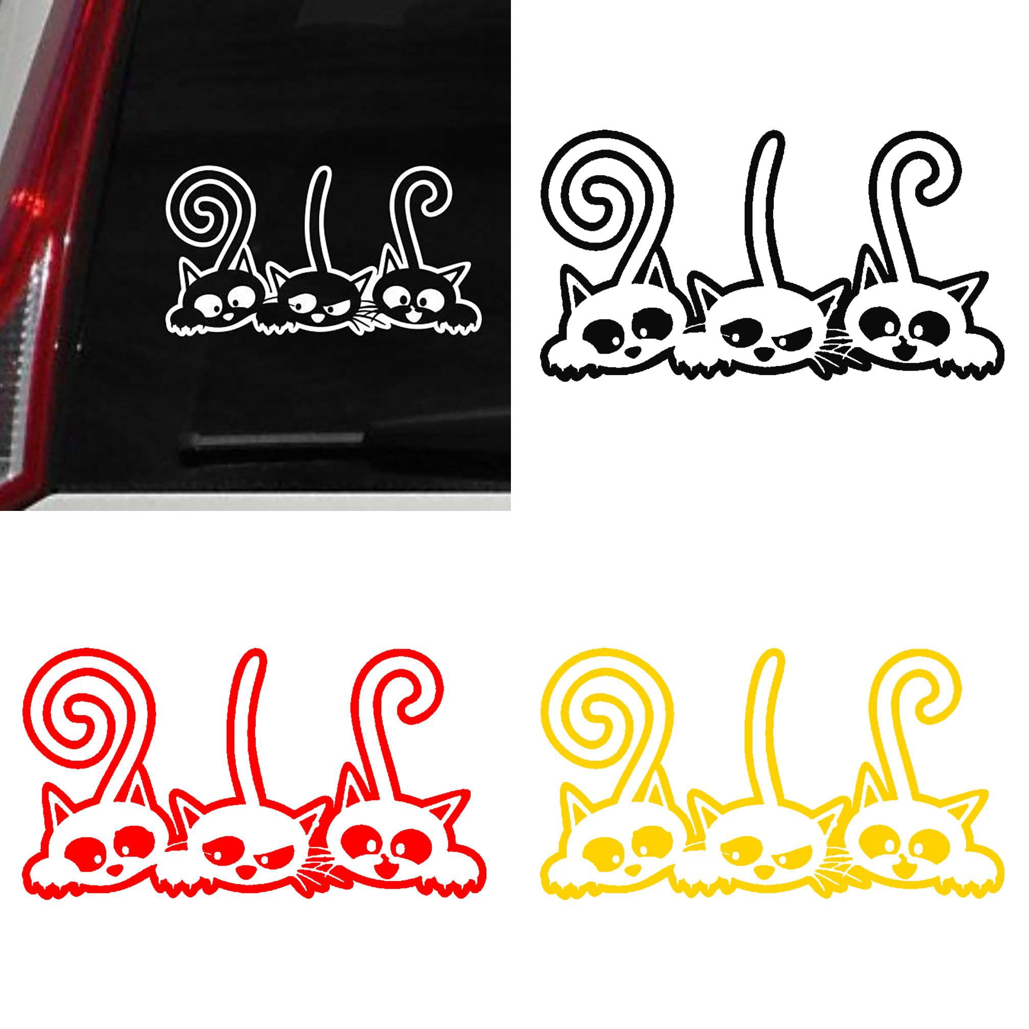 Walbest 1 Pcs Car Sticker, Universal Car Auto Three Cute Long Tail Cat ...