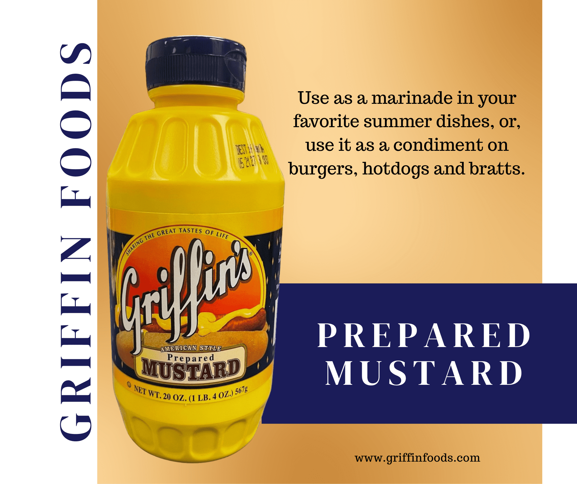 Griffin 20oz Squeeze Bottle Yellow Mustard