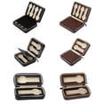 thumbnail image 2 of 2 Slots Genuine Leather Watch Case Watch Display PU Travel Case Collector Storage Zipper Box Black, 2 of 8