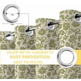 thumbnail image 6 of Green Floral Blackout Curtains for Bedroom/Living Room, Thermal Insulated Kitchen Curtains, Vintage Rustic Botanical Spring Grommet Darkening Window Treatment Drapes 42"x63"x2, 6 of 8