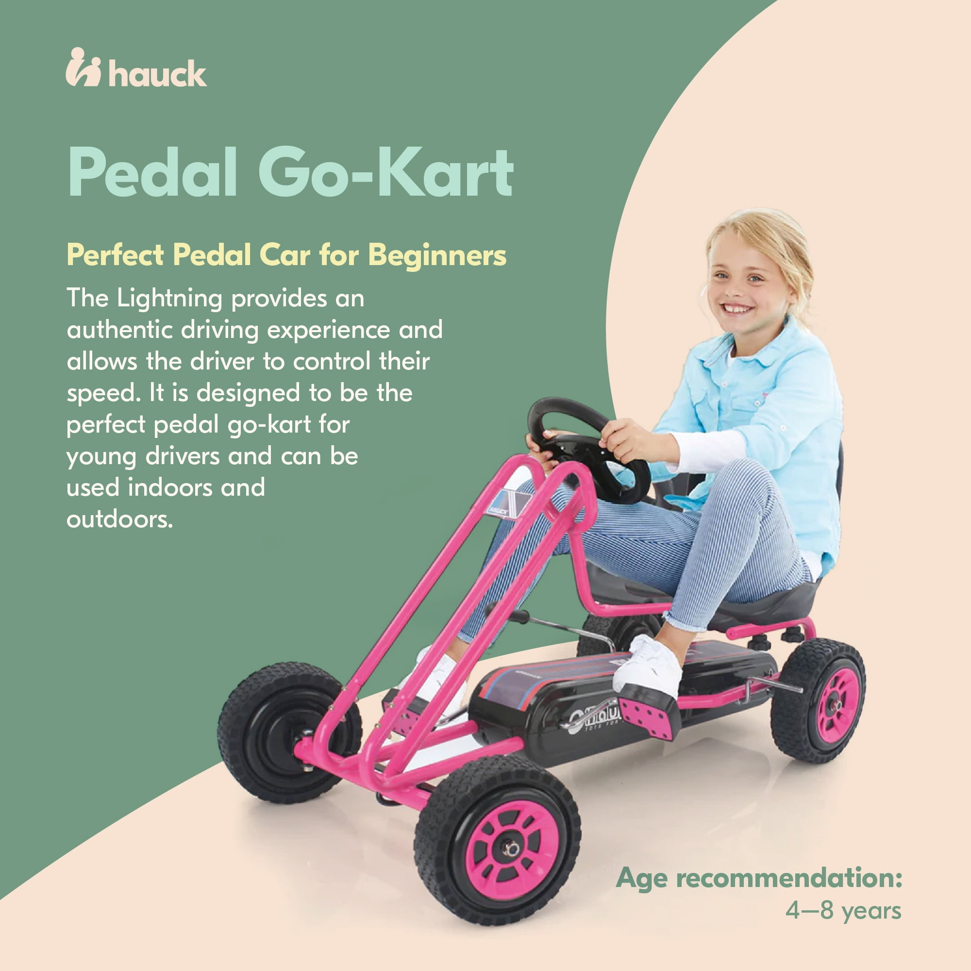 Hauck Lightning Ride-On Pedal Go-Kart Pink - Walmart.com