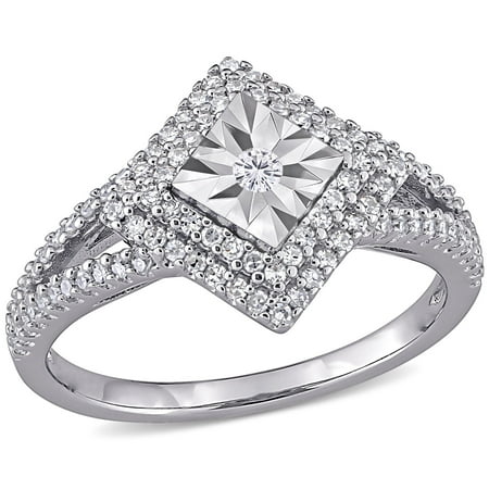 Illusion Diamond Ring Square Halo Diamond Ring Split Shank Diamond Ring Double Halo Ring Pave Set Diamond Ring 2.5 Ct Simulated Diamond 925 Sterling Silver Gift Ring For Wife