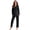 Black, variant on Women's Plus Size Long Sleeve Ten-Button Shawl-Collar Pant Suit – 2-Piece Pant Set