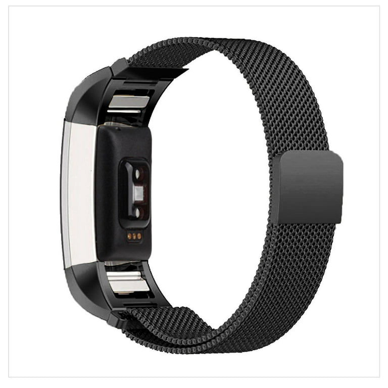 POY Metal Replacement Bands For Fitbit Charge 3 and Charge 3 SE Fitness  Activity Tracker, Milanese Loop Stainless Steel Bracelet Strap with Unique  Magnet Lock for Women Men 