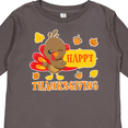 thumbnail image 4 of Inktastic Happy Thanksgiving with Cute Turkey and Leaves Boys or Girls Long Sleeve Toddler T-Shirt, 4 of 5